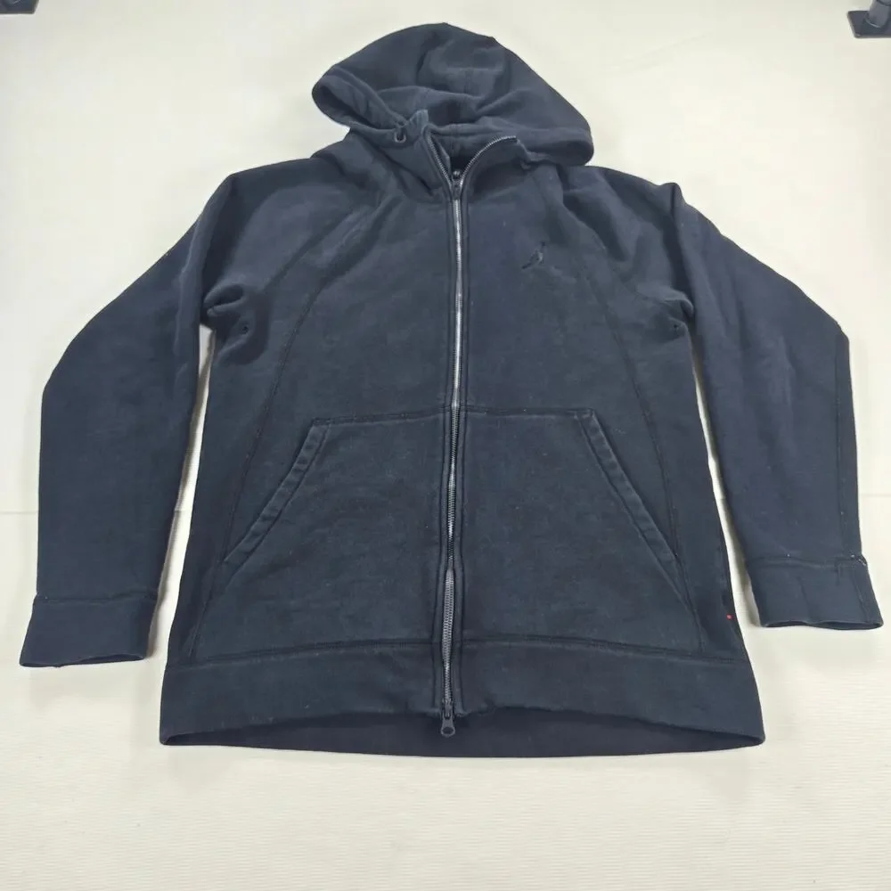 Nike Air Jordan Wings Fleece Lined Full Zip Black Hoodie Men's Size‎ Large